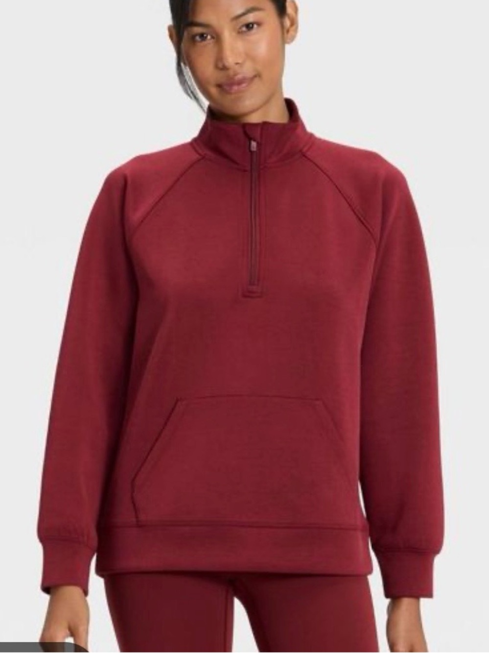all in motion Burgundy Half-Zip Pullover & Leggings Set